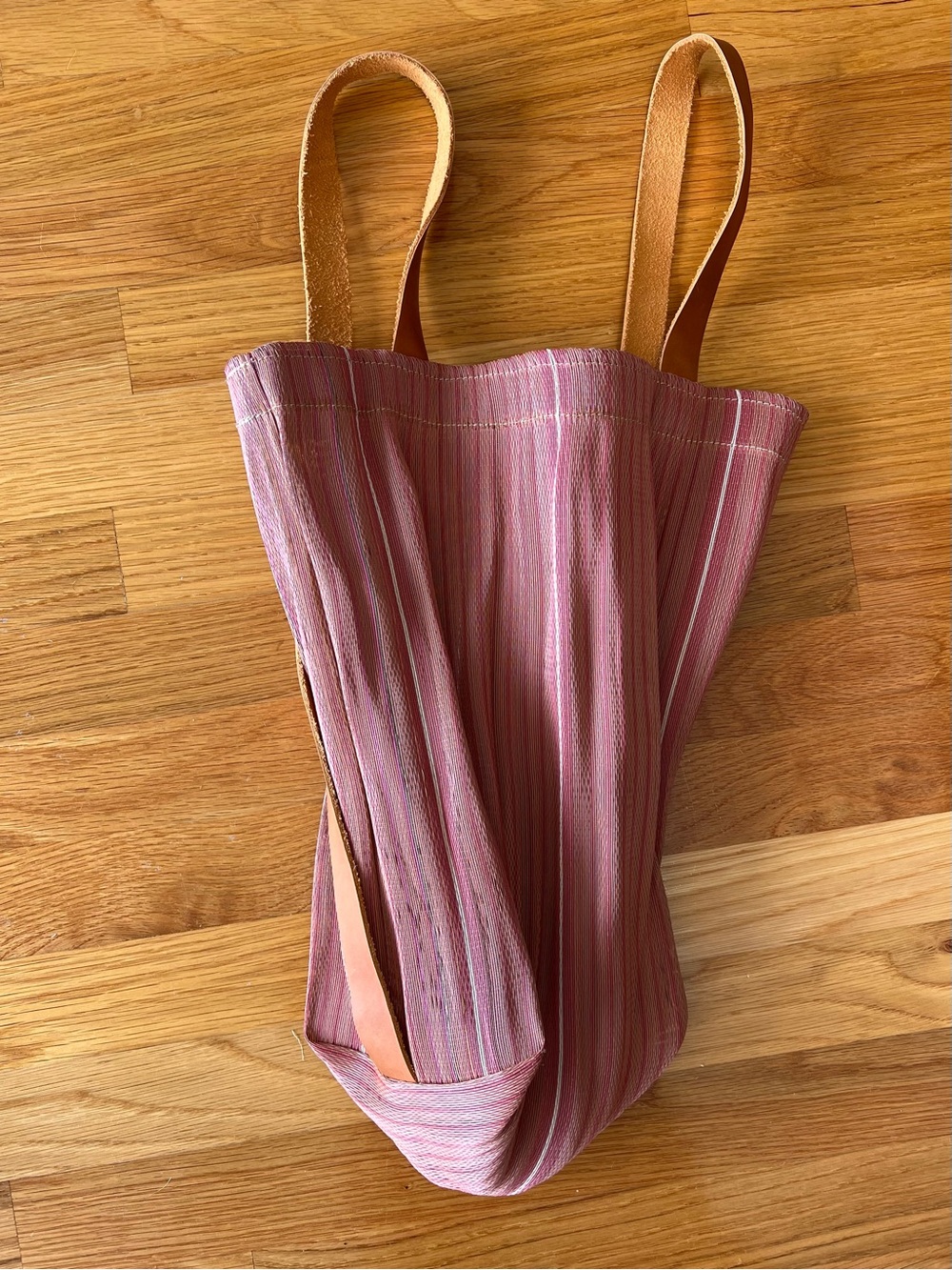 Spencer Devine Recycled Market Totepack in Rust w Leather Straps